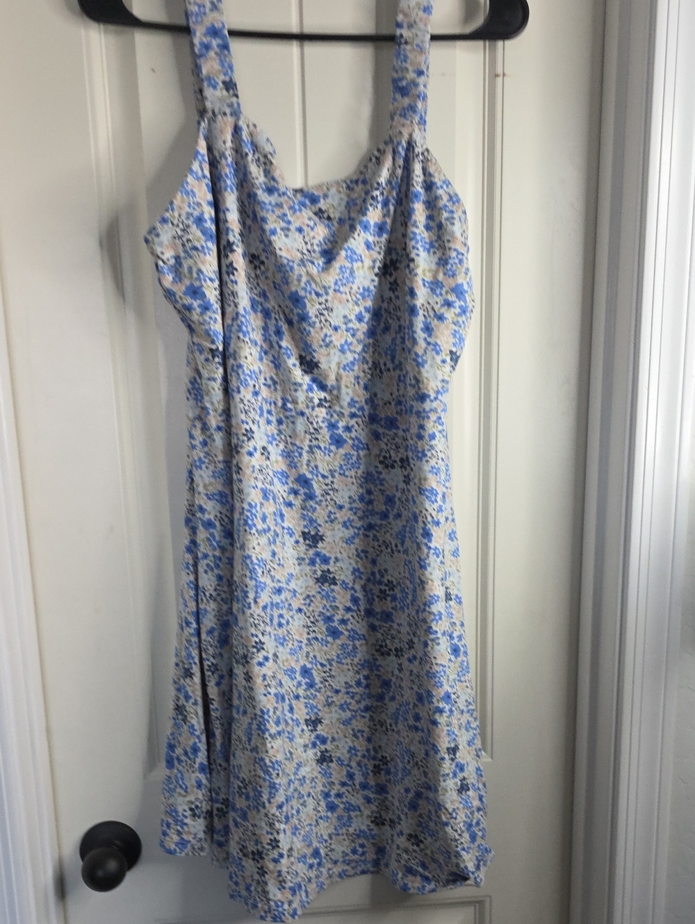 SO Blue and Cream Floral Mini Dress
